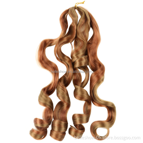 Hot sell  Synthetic deep hair bulk crochet curl  braids 150g spiral curly hair ombre color loose wave   wavy braiding hair